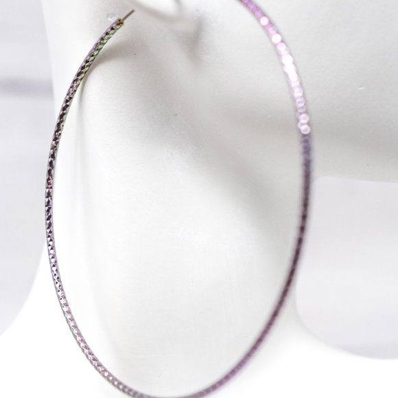 2.75" HOLOGRAM IRIDESCENT TEXTURED ENDLESS HOOP - Picture 10 of 10